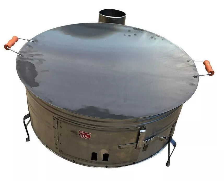 2in1 Holzfeuer Fladenbäcker Odunlu Katmer Gözleme Yufka Sac Kavurma Ø60cm|Ø75cm WOK Pfanne